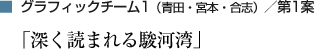 グラフィックチーム1（青田・宮本・合志）／第1案「深く読まれる駿河湾」